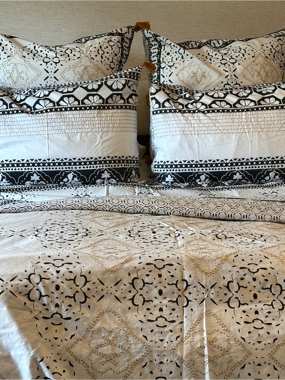 Anthropologie  boho   Moroccan-Style queen duvet set